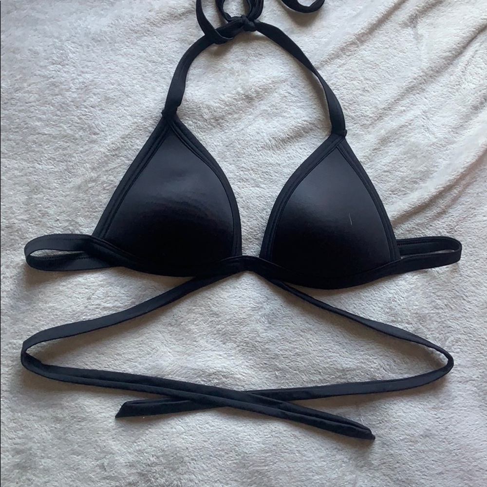 Black tie bathing suite top